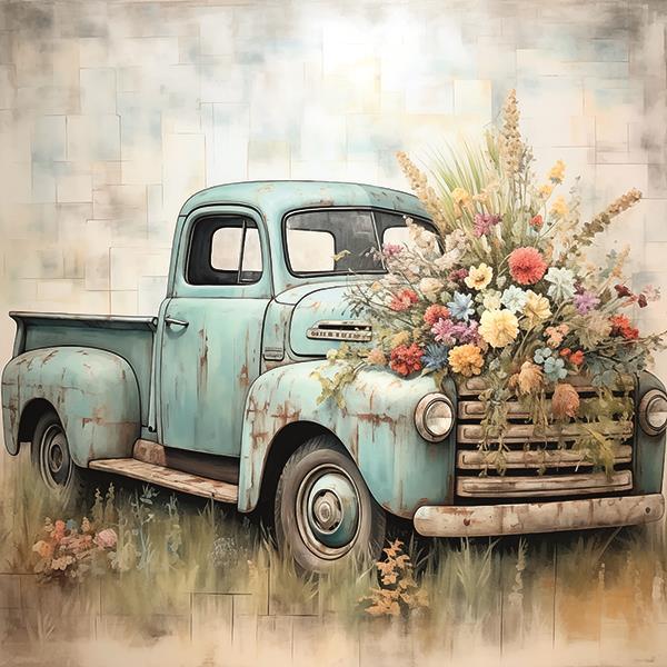 Petals And Pistons By Heidi Kuntz (Small) - Beige
