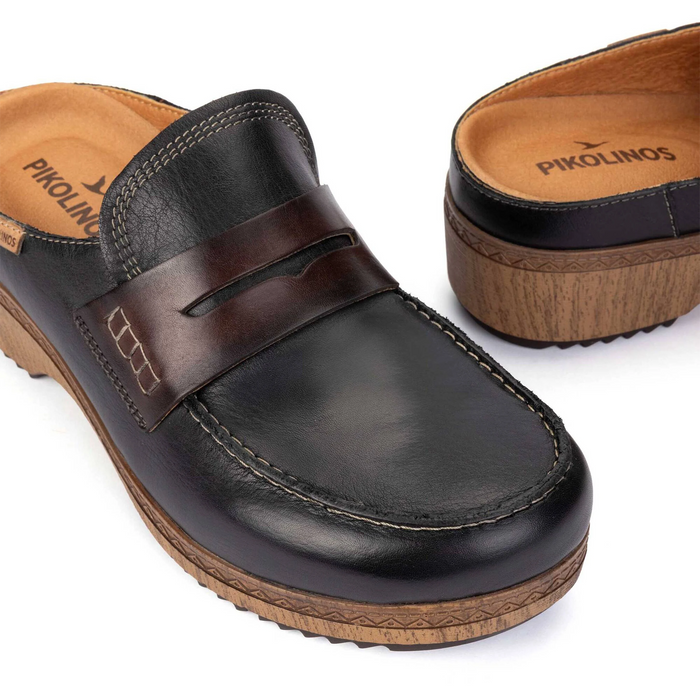 Pikolinos Granada W0W-3960C1 Clog (Women) - Black Dress-Casual - Clogs & Mules - The Heel Shoe Fitters