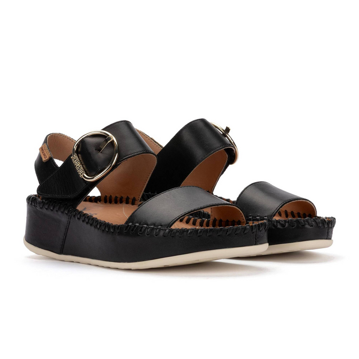 Pikolinos Marina W1C-0709 Wedge Sandal (Women) - Black Sandal - Heel/Wedge - The Heel Shoe Fitters