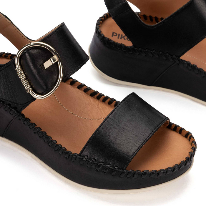 Pikolinos Marina W1C-0709 Wedge Sandal (Women) - Black Sandal - Heel/Wedge - The Heel Shoe Fitters