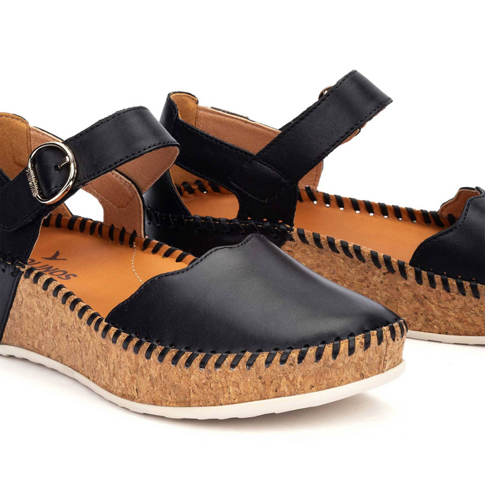 Pikolinos Marina W1C-0893 Wedge Sandal (Women) - Black Sandal - Heel/Wedge - The Heel Shoe Fitters