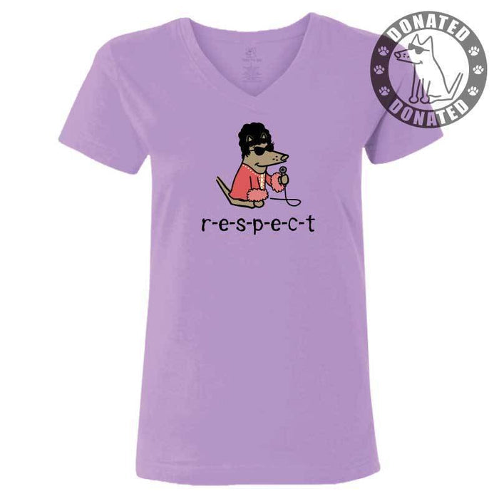 R-E-S-P-E-C-T  -  Ladies T-Shirt V-Neck