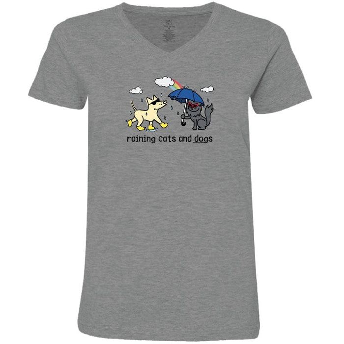 Raining Cats and Dogs - Ladies T-Shirt V-Neck