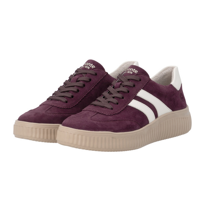 Remonte Levke D3E00 Sneaker (Women) - Brombeer/Cotton Athletic - Casual - Lace Up - The Heel Shoe Fitters