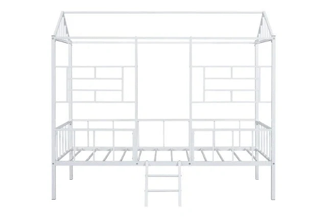 Rhonda Twin Loft Bed White, Silver, & Black