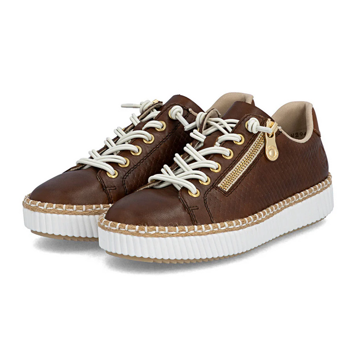 Rieker Enya 40 Sneaker (Women) - Chestnut Athletic - Casual - Lace Up - The Heel Shoe Fitters