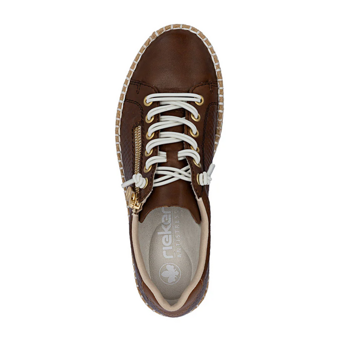 Rieker Enya 40 Sneaker (Women) - Chestnut Athletic - Casual - Lace Up - The Heel Shoe Fitters