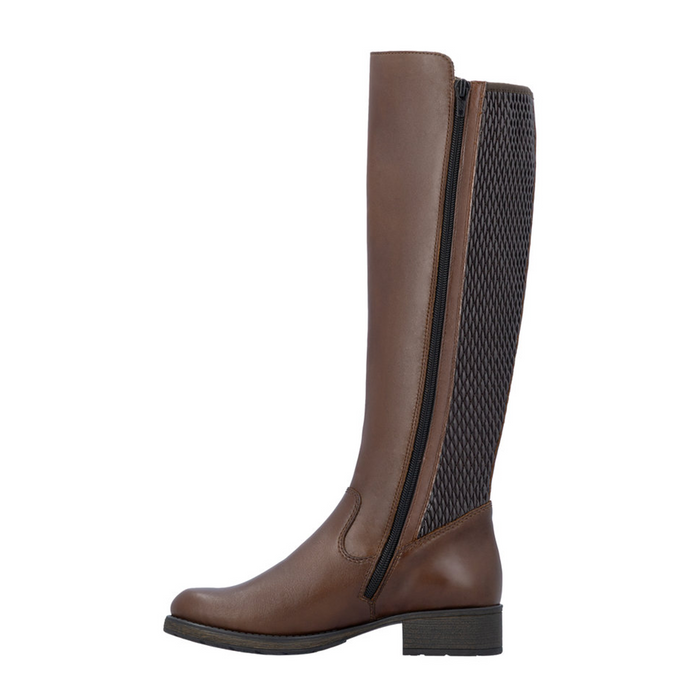 Rieker Faith Z9591 Tall Boot (Women) - Ebony/Moro/Chestnut Boots - Casual - High - The Heel Shoe Fitters
