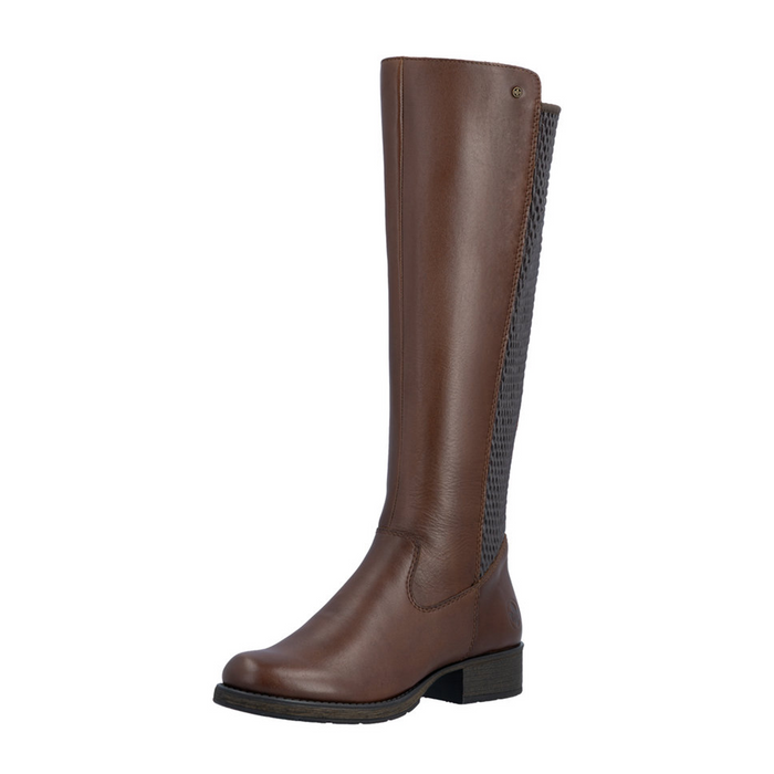 Rieker Faith Z9591 Tall Boot (Women) - Ebony/Moro/Chestnut Boots - Casual - High - The Heel Shoe Fitters