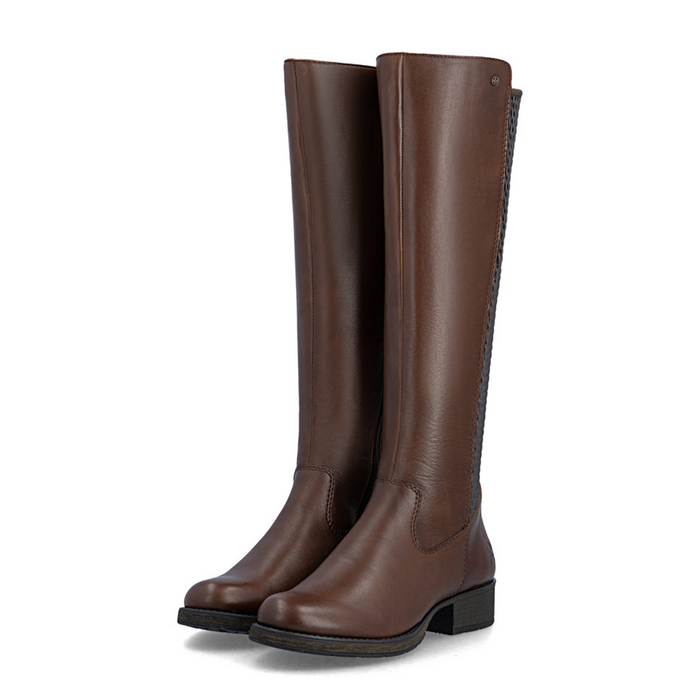 Rieker Faith Z9591 Tall Boot (Women) - Ebony/Moro/Chestnut Boots - Casual - High - The Heel Shoe Fitters