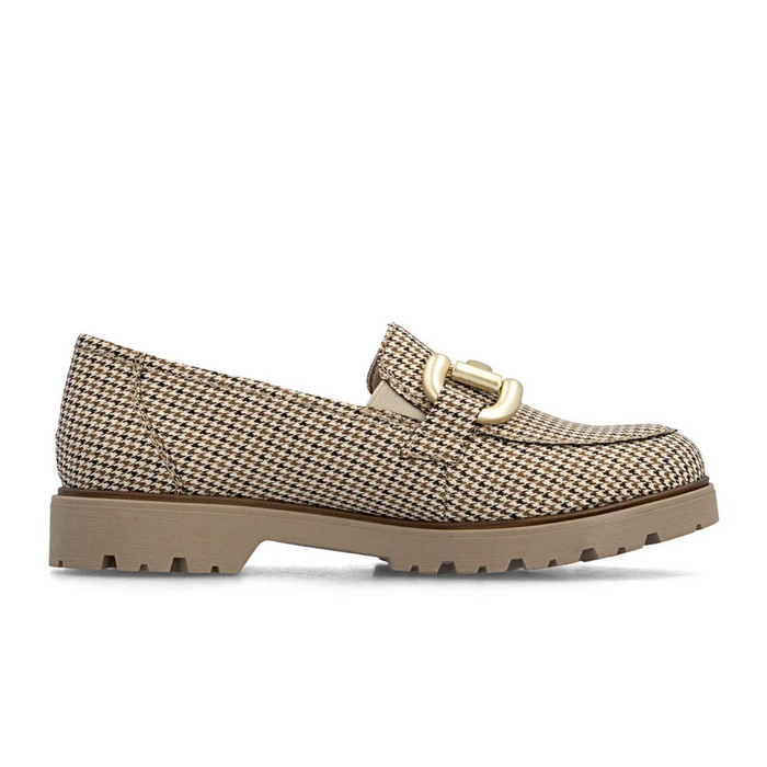 Rieker Gitta 45561 Loafer (Women) - Beige/Schwarz Dress-Casual - Loafer - The Heel Shoe Fitters
