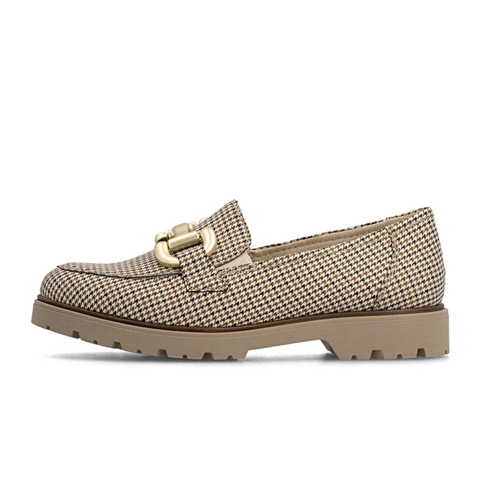 Rieker Gitta 45561 Loafer (Women) - Beige/Schwarz Dress-Casual - Loafer - The Heel Shoe Fitters