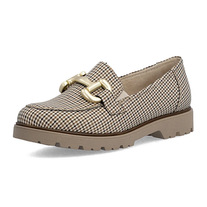 Rieker Gitta 45561 Loafer (Women) - Beige/Schwarz Dress-Casual - Loafer - The Heel Shoe Fitters
