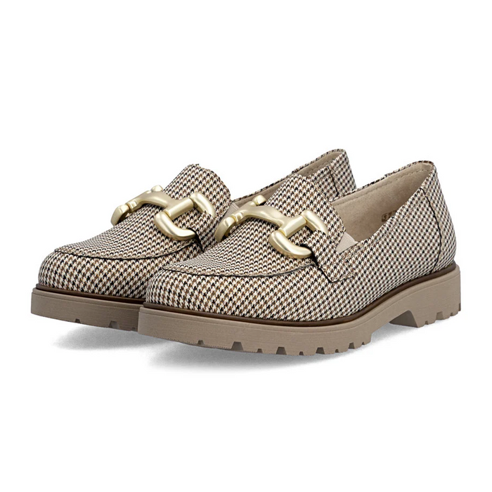 Rieker Gitta 45561 Loafer (Women) - Beige/Schwarz Dress-Casual - Loafer - The Heel Shoe Fitters