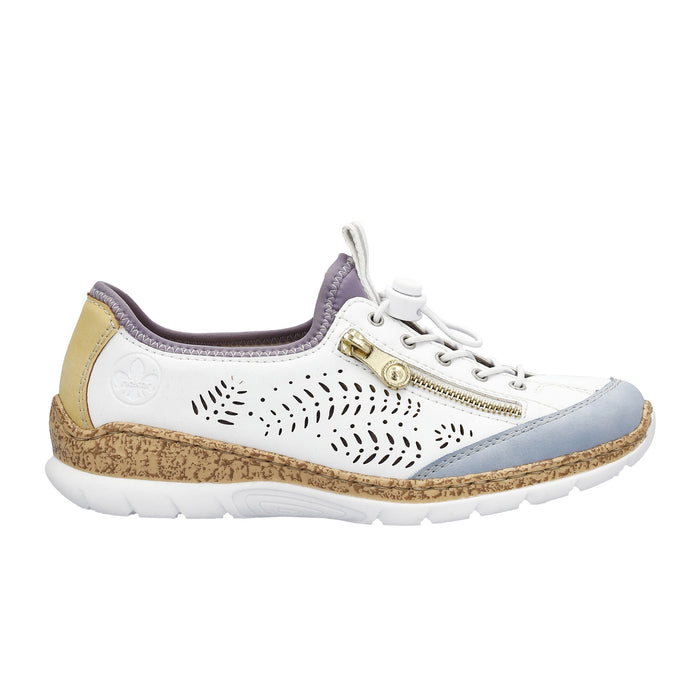 Rieker Nikita K6 Sneaker (Women) - Aqua/Weiss/Sun/Purple Athletic - Casual - Lace Up - The Heel Shoe Fitters