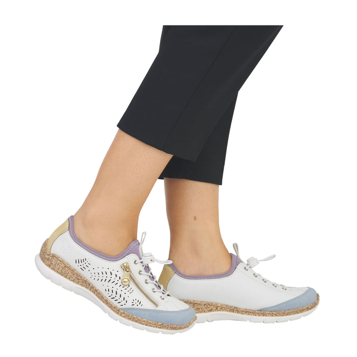 Rieker Nikita K6 Sneaker (Women) - Aqua/Weiss/Sun/Purple Athletic - Casual - Lace Up - The Heel Shoe Fitters