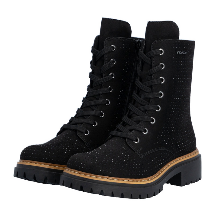 Rieker Pearl 72609 Lace Up Boot (Women) - Schwarz Boots - Casual - Low - The Heel Shoe Fitters