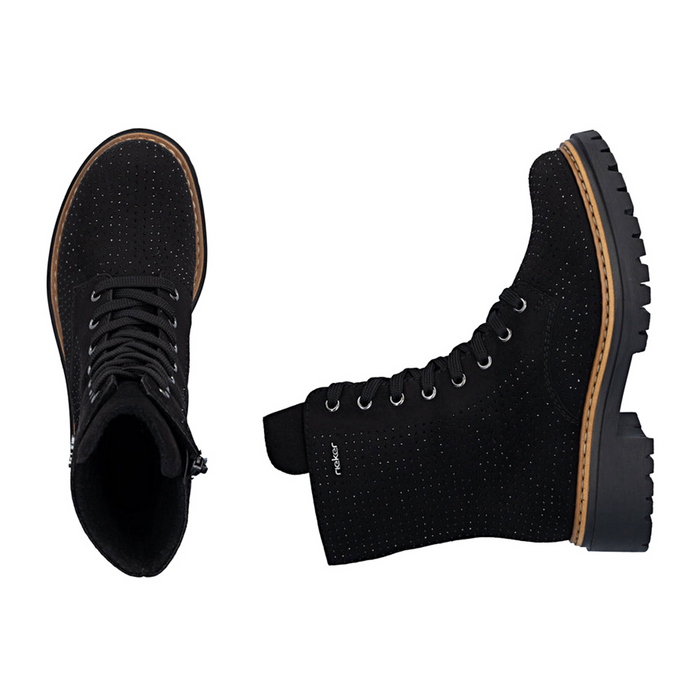 Rieker Pearl 72609 Lace Up Boot (Women) - Schwarz Boots - Casual - Low - The Heel Shoe Fitters