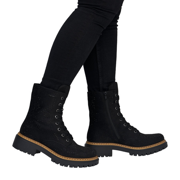 Rieker Pearl 72609 Lace Up Boot (Women) - Schwarz Boots - Casual - Low - The Heel Shoe Fitters