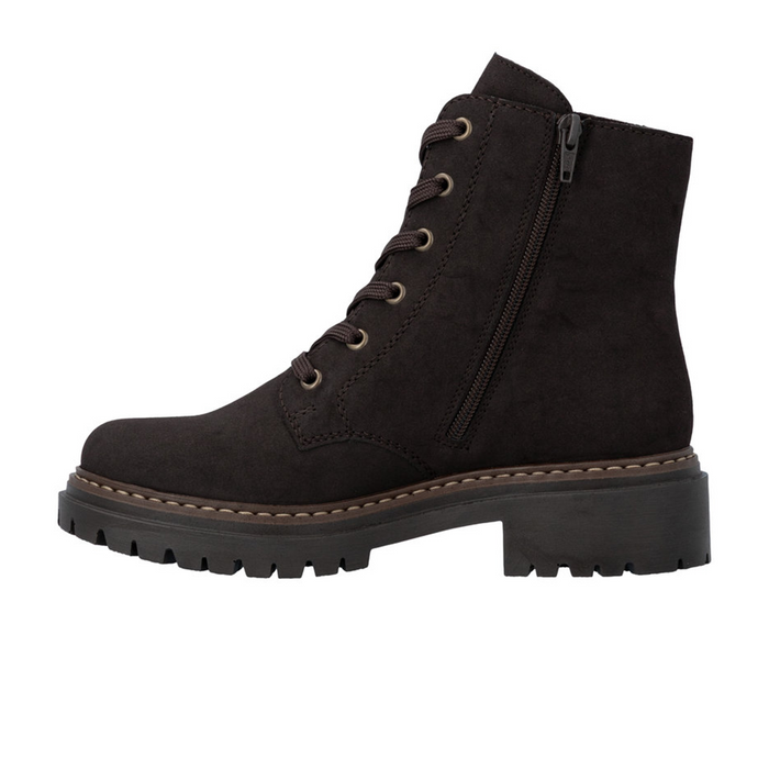 Rieker Pearl 72617 Lace Up Boot (Women) - Nougat/Antik/Espresso Boots - Casual - Low - The Heel Shoe Fitters