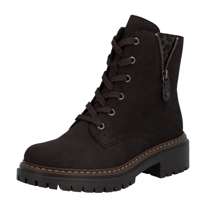 Rieker Pearl 72617 Lace Up Boot (Women) - Nougat/Antik/Espresso Boots - Casual - Low - The Heel Shoe Fitters