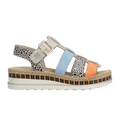 Rieker Regina 04 Wedge Sandal (Women) - Nude/Pumpkin/Kreide/Aqua Sandal - Heel/Wedge - The Heel Shoe Fitters