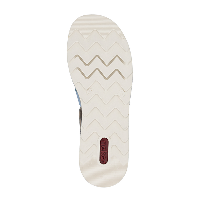 Rieker Regina 04 Wedge Sandal (Women) - Nude/Pumpkin/Kreide/Aqua Sandal - Heel/Wedge - The Heel Shoe Fitters