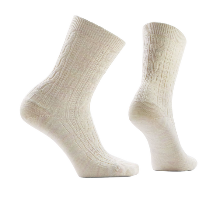 Smartwool Everyday Cable Crew Sock (Women) - Moonbeam Accessories - Socks - Lifestyle - The Heel Shoe Fitters