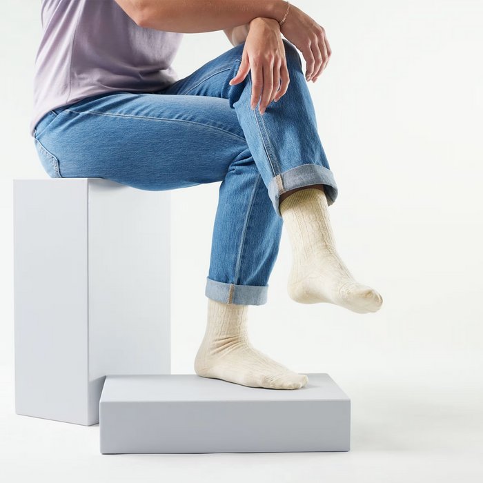 Smartwool Everyday Cable Crew Sock (Women) - Moonbeam Accessories - Socks - Lifestyle - The Heel Shoe Fitters