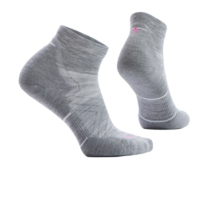 Smartwool Run Targeted Cushion Ankle (Women) - Light Gray-White Accessories - Socks - Performance - The Heel Shoe Fitters