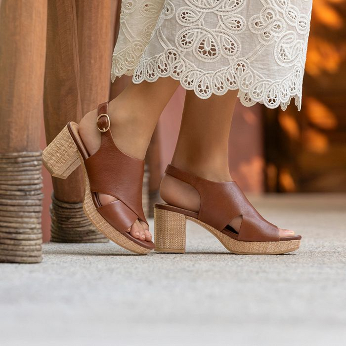 Sofft Liv Heeled Sandal (Women) - Golden Brown Sandal - Heel/Wedge - The Heel Shoe Fitters