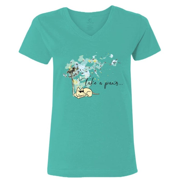 Take A Paws - Ladies T-Shirt V-Neck