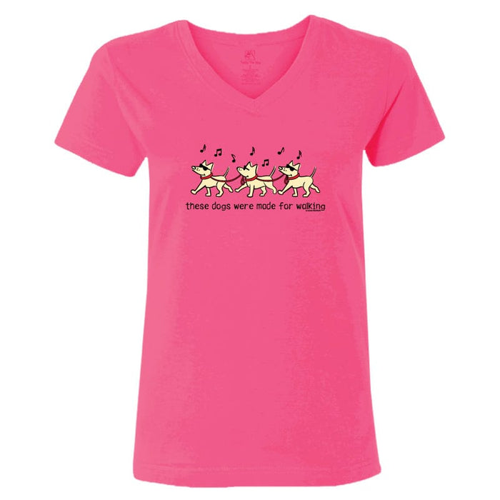 These Dogs Were Made For Walking - Ladies T-Shirt V-Neck