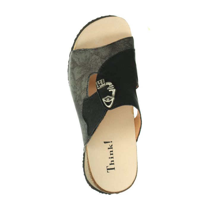 Think! Mizzi Sandal (Women) - Black/Kombi Sandal - Slide - The Heel Shoe Fitters
