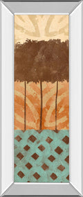 Tribal Trio Il By Alonzo Saunders - Mirror Framed Print Wall Art - Light Brown