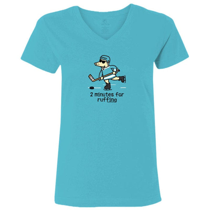 Two Minutes for Ruffing - Ladies T-Shirt V-Neck