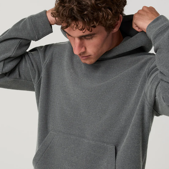 Vuori Beach Fleece Pullover Hoodie (Men) - Dark Pewter Heather Apparel - Top - Sweatshirt - The Heel Shoe Fitters
