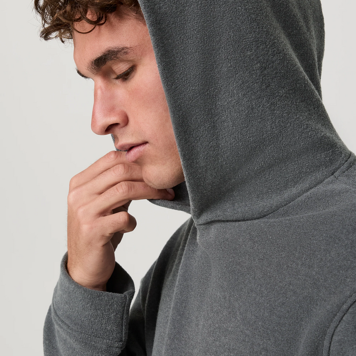 Vuori Beach Fleece Pullover Hoodie (Men) - Dark Pewter Heather Apparel - Top - Sweatshirt - The Heel Shoe Fitters