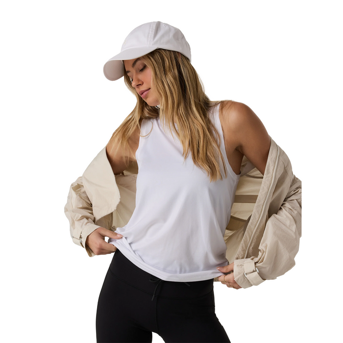 Vuori Energy Long Top (Women) - White Apparel - Top - Tank - The Heel Shoe Fitters