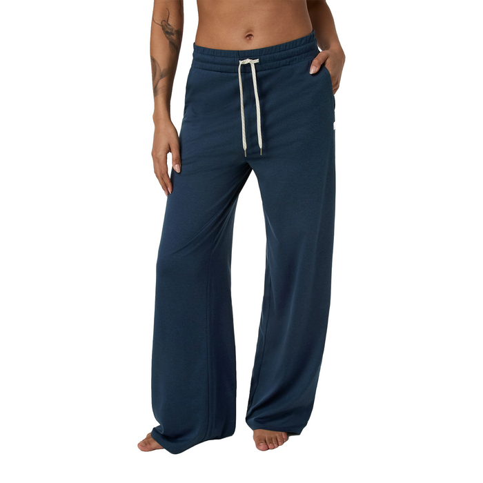 Vuori Halo Essential Wideleg Pant (Women) - Blue Coast Heather Apparel - Bottom - Pant - The Heel Shoe Fitters