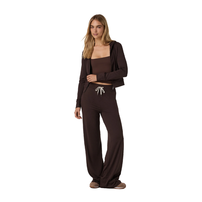 Vuori Halo Mini FZ Hoodie (Women) - Java Heather Apparel - Top - Sweatshirt - The Heel Shoe Fitters