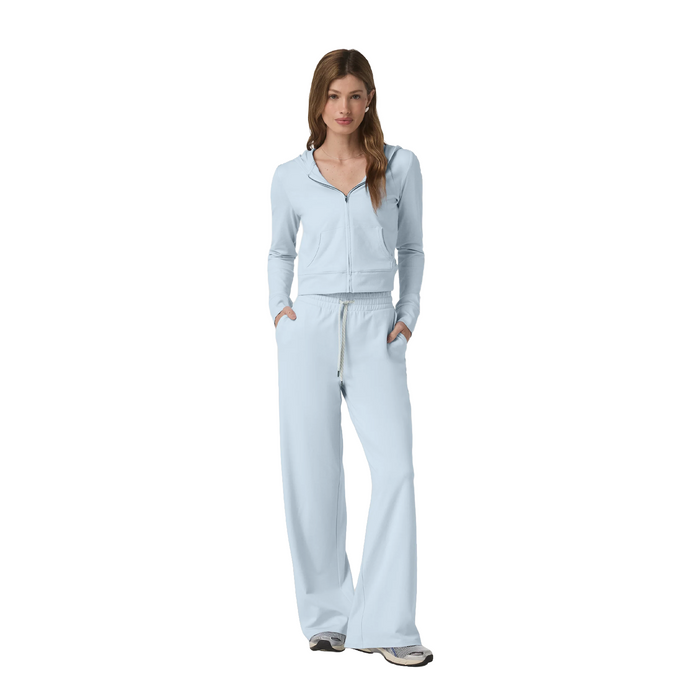 Vuori Halo Mini FZ Hoodie (Women) - Soft Sky Heather Apparel - Top - Sweatshirt - The Heel Shoe Fitters