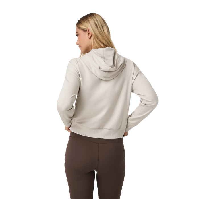 Vuori Halo Modern Full Zip (Women) - Ecru Heather Apparel - Top - Sweatshirt - The Heel Shoe Fitters