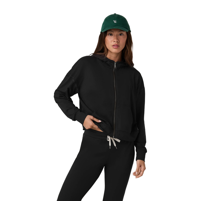 Vuori Halo Modern Full Zip (Women) - True Black Apparel - Top - Sweatshirt - The Heel Shoe Fitters