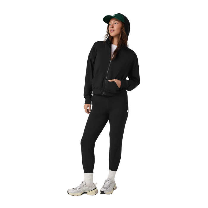 Vuori Halo Modern Full Zip (Women) - True Black Apparel - Top - Sweatshirt - The Heel Shoe Fitters