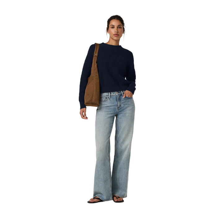 Vuori OS Cotton Waffle Sweater (Women) - Ink Apparel - Top - Sweatshirt - The Heel Shoe Fitters