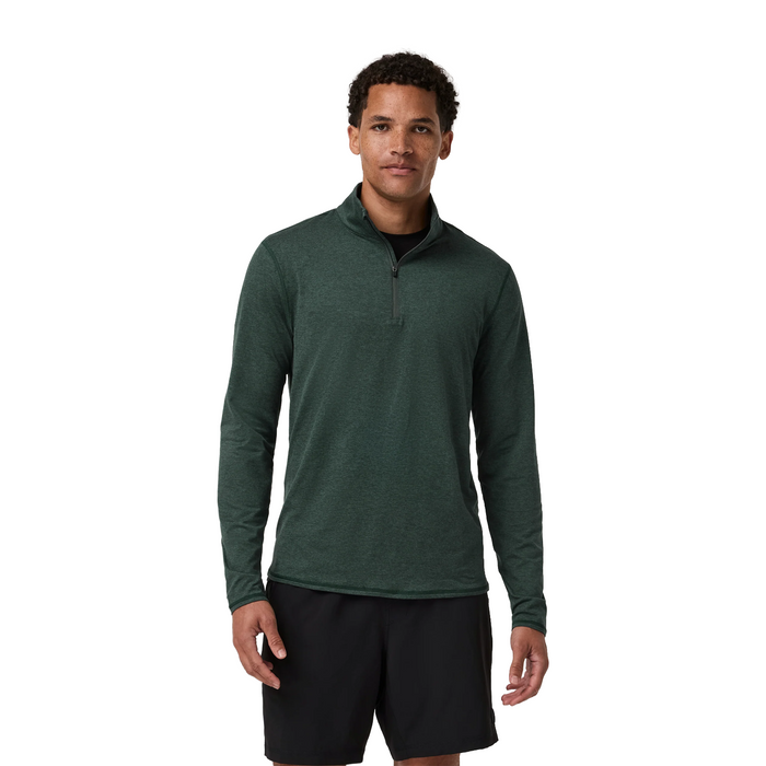 Vuori Ponto Mock Neck 1/2 Zip (Men) - Hemlock Heather Apparel - Top - Sweatshirt - The Heel Shoe Fitters