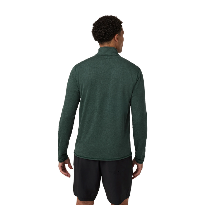 Vuori Ponto Mock Neck 1/2 Zip (Men) - Hemlock Heather Apparel - Top - Sweatshirt - The Heel Shoe Fitters