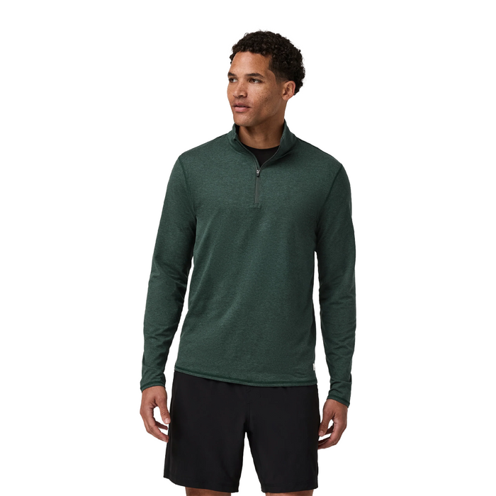 Vuori Ponto Mock Neck 1/2 Zip (Men) - Hemlock Heather Apparel - Top - Sweatshirt - The Heel Shoe Fitters