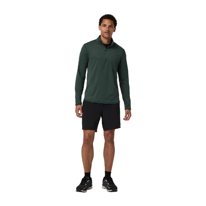 Vuori Ponto Mock Neck 1/2 Zip (Men) - Hemlock Heather Apparel - Top - Sweatshirt - The Heel Shoe Fitters